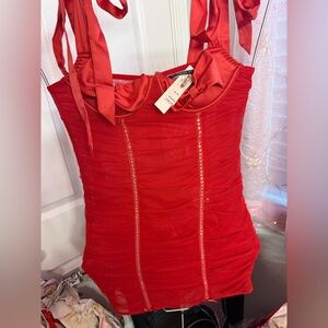 VICTORIA'S SECRET Red NWT size Medium
Wicked Open-Cup Ruched Slip